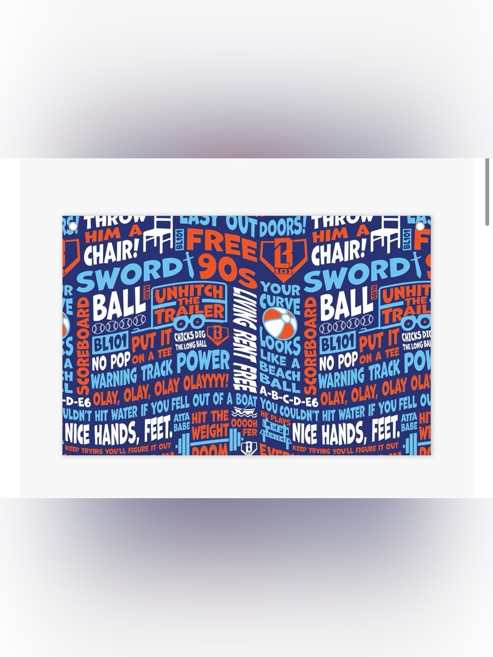 Rare Baseball Lifestyle BL101 Wall Flag – New Trash Talk – Baseball Room Decor